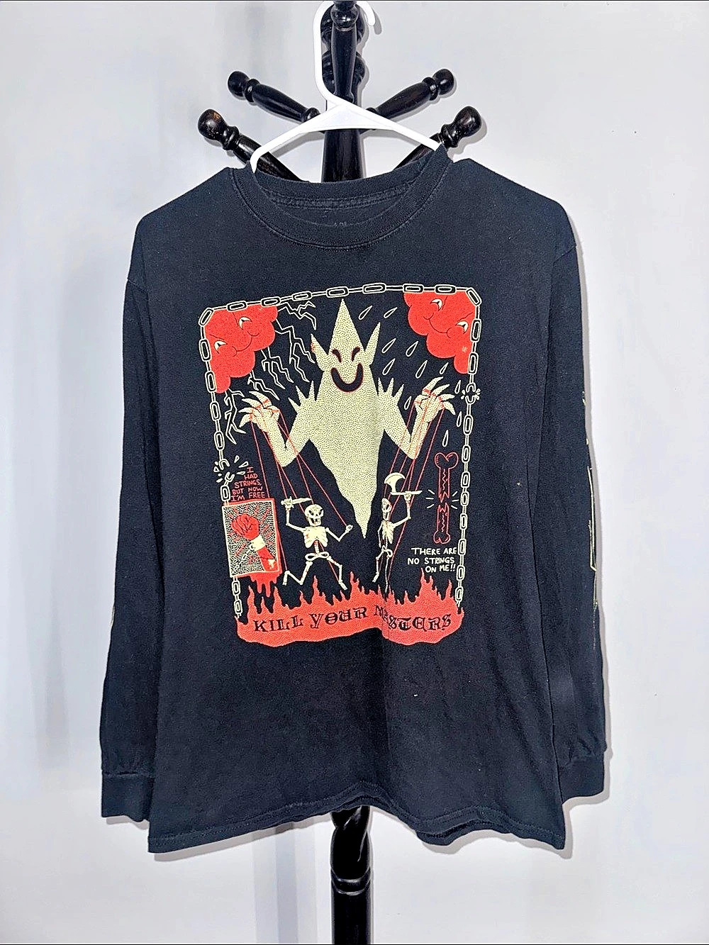Wizard of Barge Kill Your Masters Longsleeve Tee Black & Red 3.1T